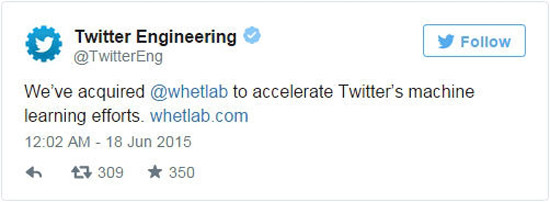Twitter收購Whetlab 也要玩人工智能嗎？