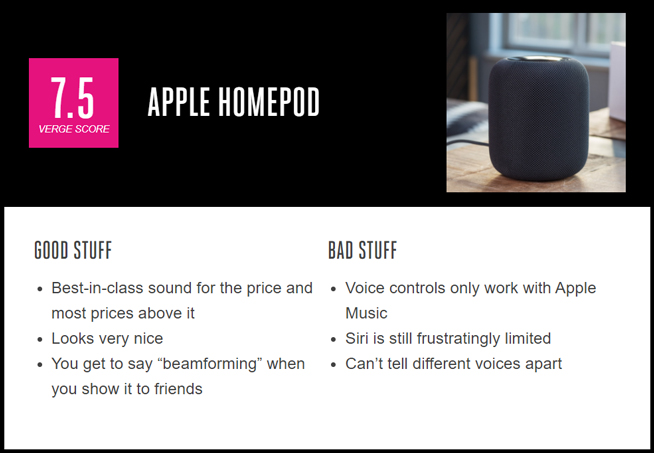 外媒評蘋果HomePod：音質同價位最好，但功能和體驗并不夠出色