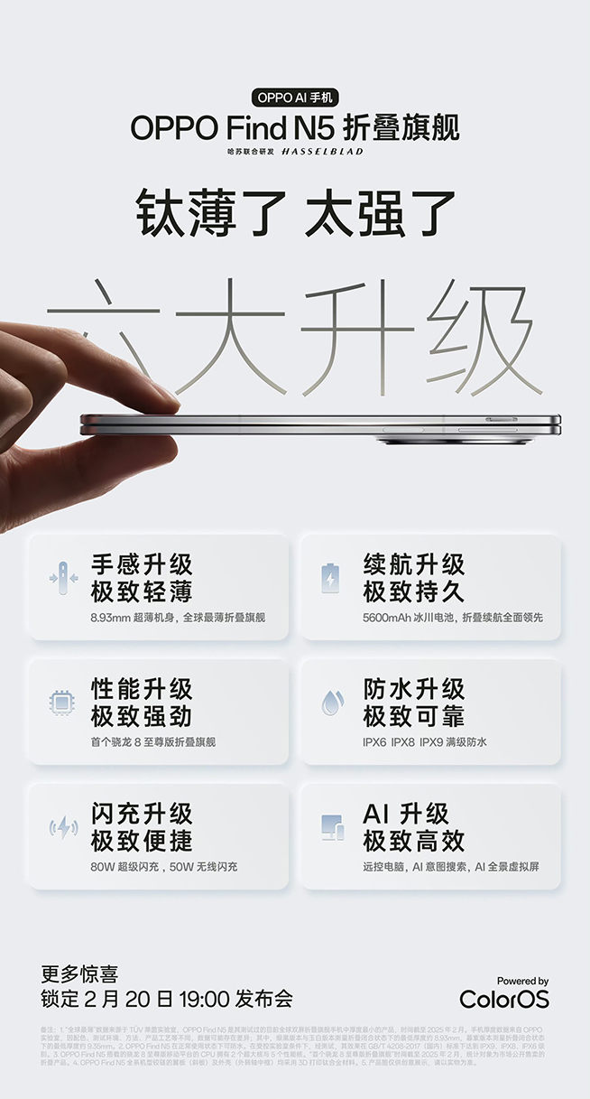 OPPO Find N5發(fā)布會前瞻：六大升級但影像開倒車，降價更合適？